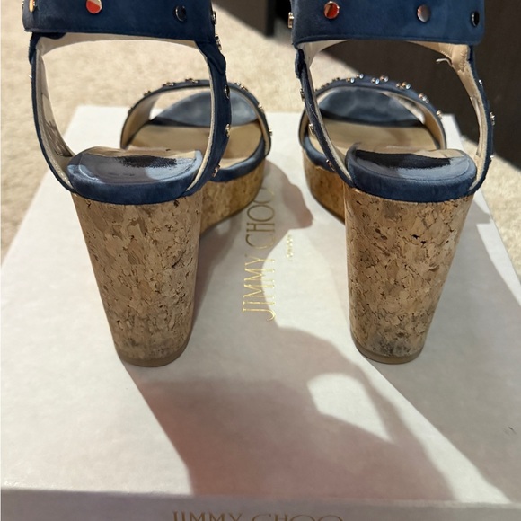 Jimmy Choo Navy Blue Studded Women's Sandals. Size 8 - Picture 4 of 6